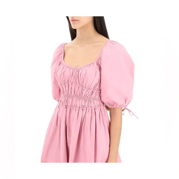 STAUD faye' Mini Cotton Dress, Size Large,$328